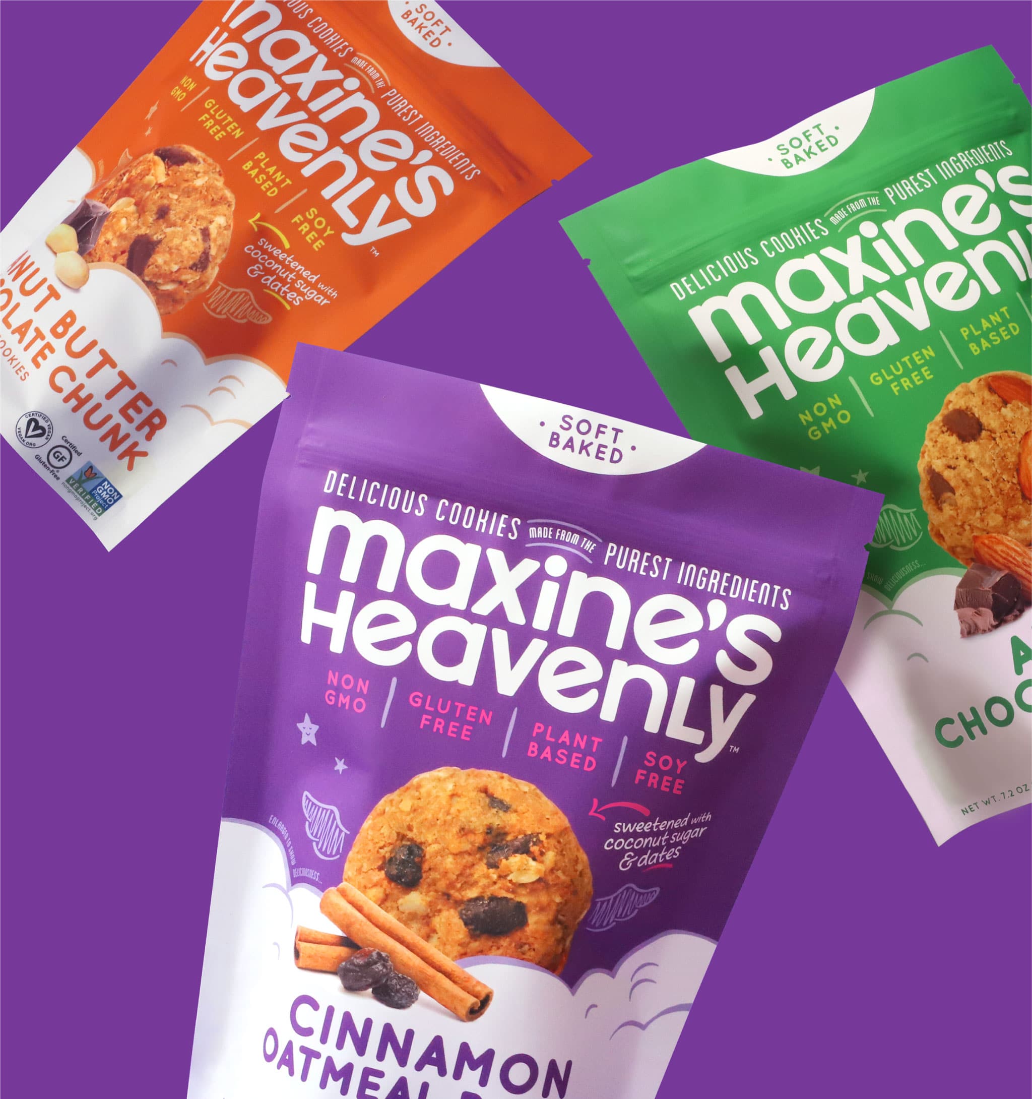 Riser Maxine’s Heavenly packaging design floating